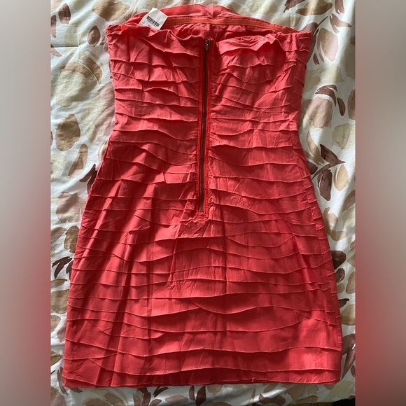 NWT J. Crew coral cutwave strapless  dress size 4 - Picture 2 of 6